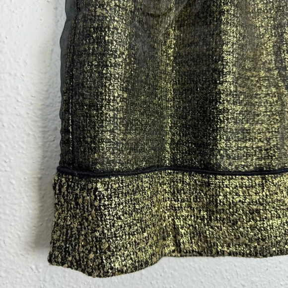LOFT Ann Taylor Wool Blend Tweed Skirt Size 10 Black Gold Sheer Metallic NWT - Picture 2 of 8
